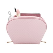 Walmart Cosmetic Accessory Pouch with Double Zipper, Baby Pink Basket Weave