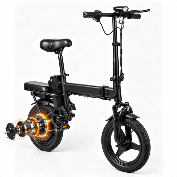 14" Electric Bike for Adults,500W Motor Folding Ebike, 19mph, 18-32 Miles Range,Removable 36V12Ah Battery for Commuting, UL2849, Class2