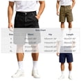 thumbnail image 3 of Mens Denim Cargo Shorts Button Zipper Various Pockets Straight Leg 5 Inch Inseam, 3 of 9