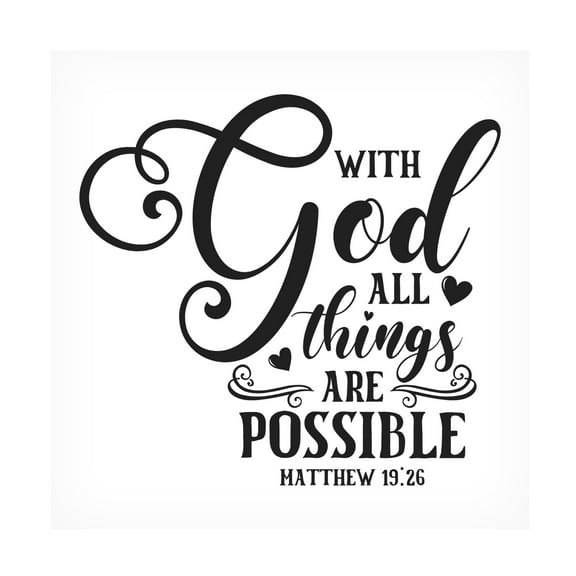 Canvas Wall Art - Jean Plout 'Christian Typography B' Wall Art for Living Room, Bedroom, or Office Décor by Trademark Fine Art - 14 x 14 Inches