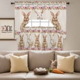 thumbnail image 4 of Easter Rabbit Swag Curtains Valance & Tier Set, Watercolor Basket Eggs Floral Linen Texture 3 Pcs Set Kitchen Swag Valances and Tiers 24 Inch Length Rod Pocket Curtain Drapes for Bedroom, 4 of 9