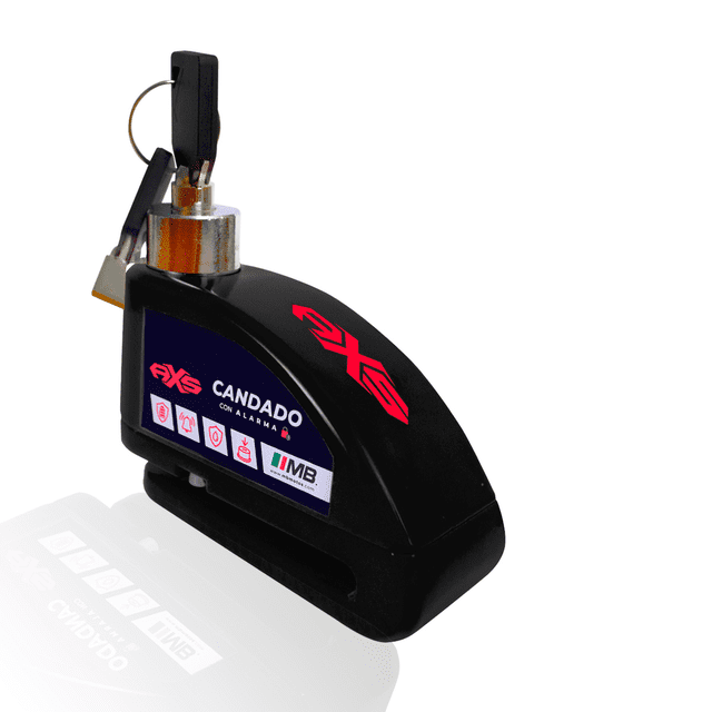 Candado De Disco Con Alarma para Moto Universal Negro Brillante