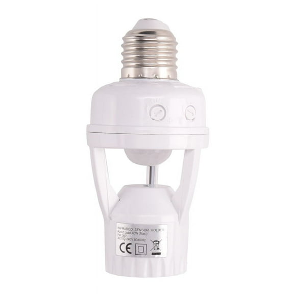 E27 LED 220V Screw Light Bulb Holder PIR Infrared Motion Sensor Lamp with Switch Socket Identify