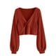 thumbnail image 1 of Jersey corto ZAFUL para mujer con mangas acanaladas con forma de farol, 1 of 6