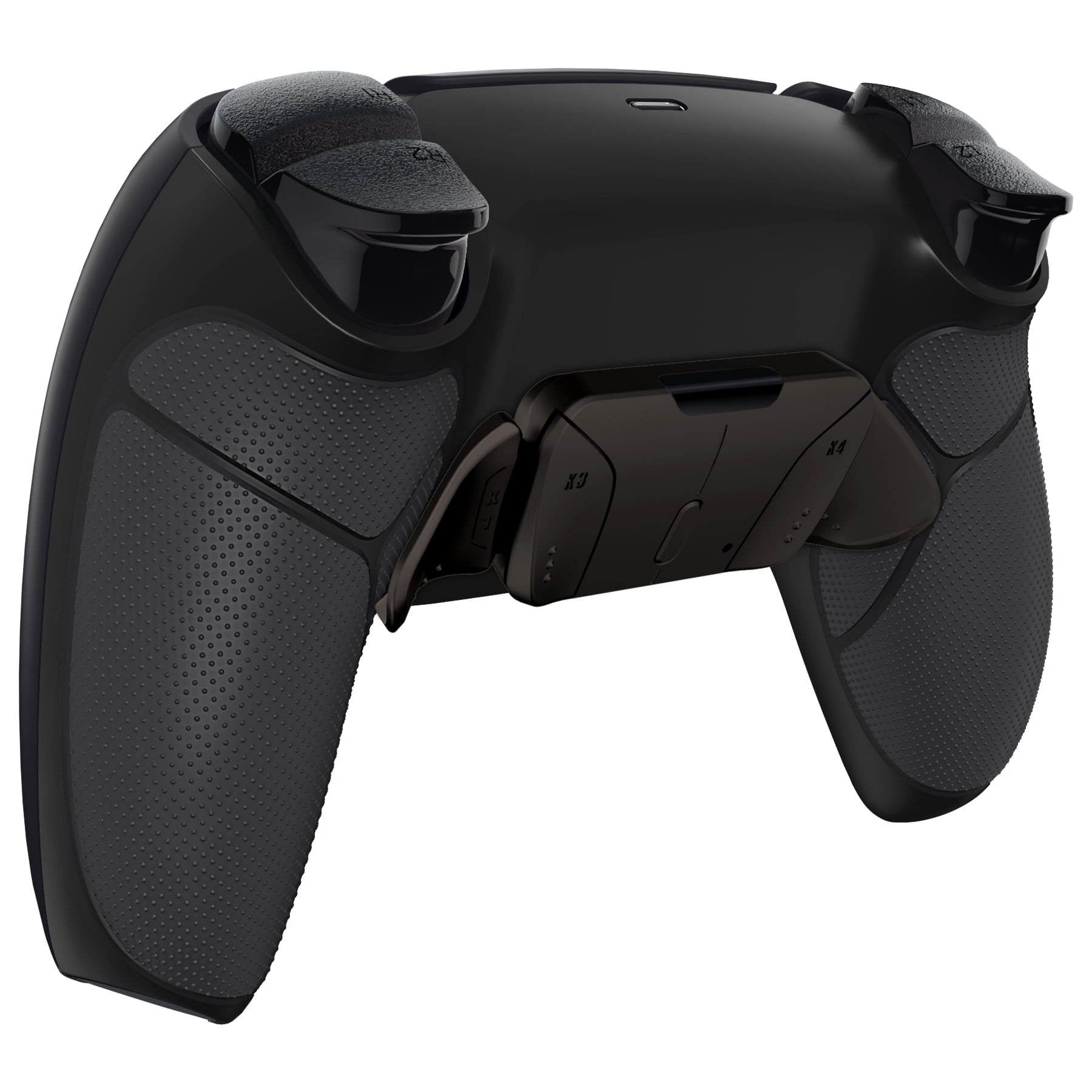 eXtremeRate Black Rubberized Grip Remap Kit Upgrade Board Back Shell 4 Buttons for PS5 Controller BDM 010/020