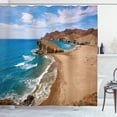 thumbnail image 1 of Ambesonne Landscape Shower Curtain, Summer Beach Spain, 69"Wx84"L, Blue Brown, 1 of 3