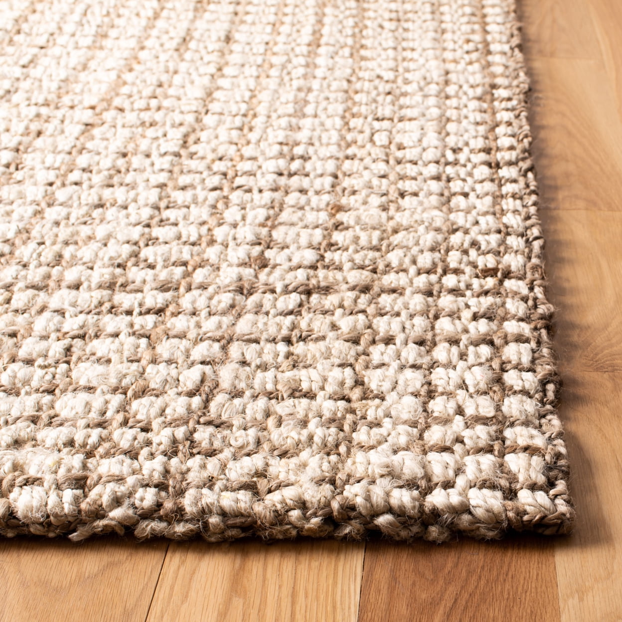 SAFAVIEH Natural Fiber Aletha Solid Jute Runner Rug, Ivory/Natural, 2'3" x 8'