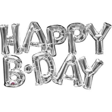 Anagram 78452 30 in. Phrase Happy Birthday Foil Balloon - Silver