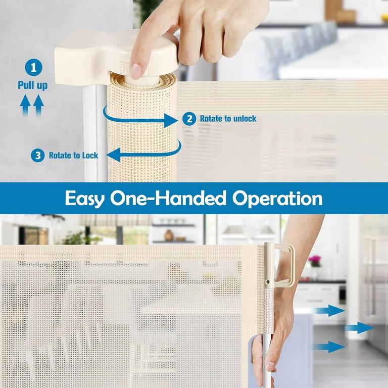 Extra Wide Roll Out Dog Gate 90 Inch Extra Wide Retractable Baby