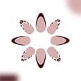 thumbnail image 5 of BYNNIX Almond Press on Nails Designs Fake Nails Stick on Nails in 12 Size,24Pcs French Nails Tips for DIYS Nails Art Decoration, 5 of 9