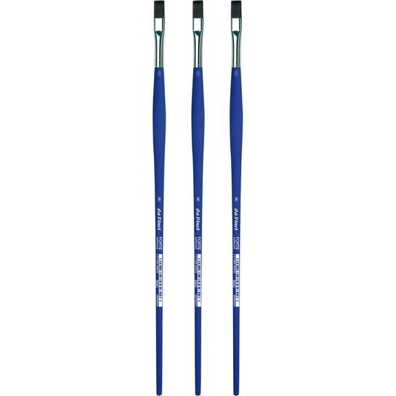 da Vinci FORTE-Acrylics Student Brush, Synthetic, Acrylic & Oil, Flat, Series 8640, Size 8, Pack of 3