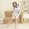 thumbnail image 3 of FORMRS Niños Bathrobe Unisex Hooded Robe Soft Plush Pajamas Sleepwear, Size 7-9T, White Cartoon Halloween Ghosts, 3 of 7