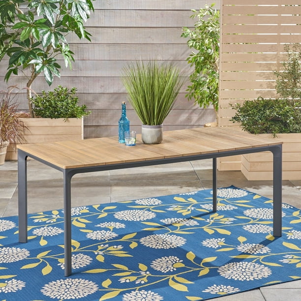 Christopher Knight Home Westcott Outdoor Aluminum And Wood Dining Table By Com - Christopher Knight Outdoor Patio Table
