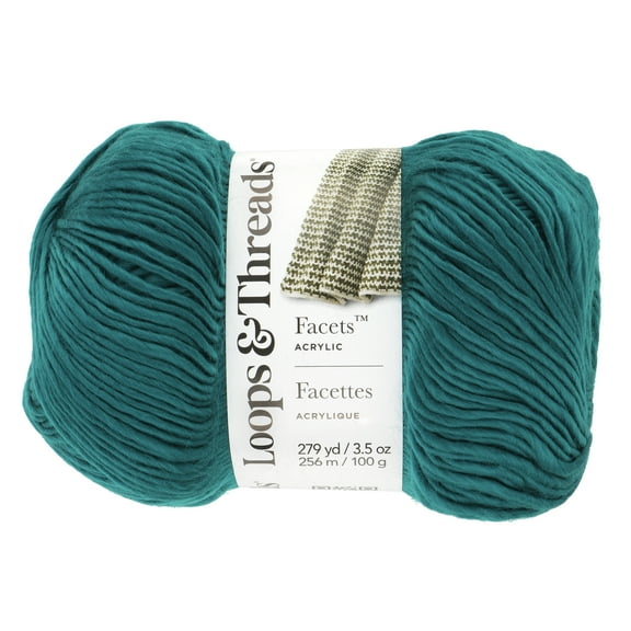 Loops & Threads Facets Yarn - Yarn for Knitting, Crochet, Weaving, and Arts & Crafts - Green & Blue, Acrylic, 3.5 oz