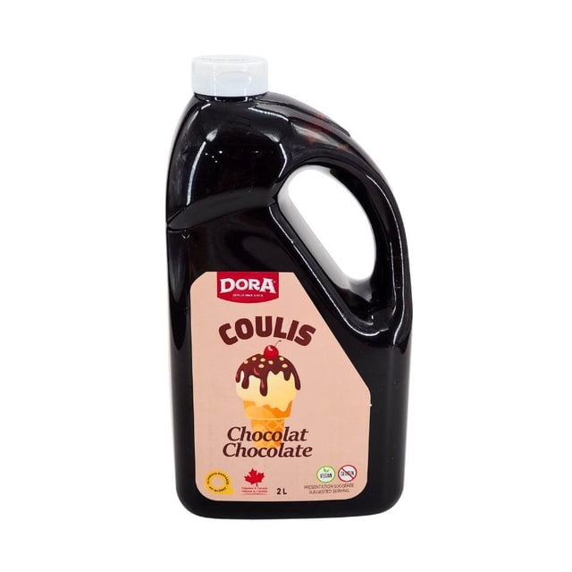 Dora - Coulis au Chocolat - 2 Ct - 2 Ltr - Texture Veloutée Riche et Saveur Cacao Intense pour Placage Professionnel (2x2 Ltr)
