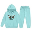 thumbnail image 5 of Gamivast Kids Christmas Tracksuit Reindeer Paw Print Hooded Sweatshirt and Sweatpants Set Fleece Lined Pullover Joggers Holiday Winter Warm Outfits, 5 of 5