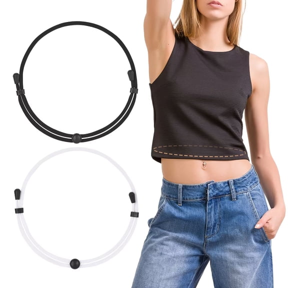JASGOOD 2pcs Tuck Band for Women Elastic Stretch Belts Adjustable Crop Band for Sweater and Shirt