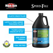 Gardner-Gibson Black Jack Speed-Fill 6438-9-34 Elastic Crack Filler, Liquid, Black, Mild Hydrocarbon, 1 gal Jug — Residential Use, Standard Application