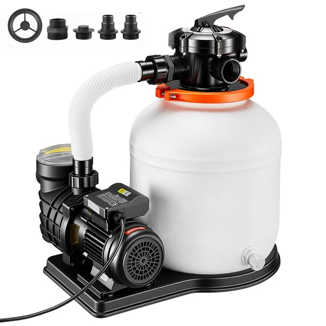 KFFKFF FlashPure Sand Filter Pump, 14 in for Above Ground Pool, 0.75 HP 3500 GPH, Swimming Pool Filter System with Timer, 6X Faster Filtration, Leak-Resistant