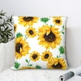 thumbnail image 4 of Yellow Sunflower Throw Pillow Case Square Cushion Cover Home Decorative Sofa Armchair Bedroom Livingroom Standard Pillowcase 20 X 20 Inch, 4 of 6