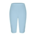 thumbnail image 5 of Dezsed Capri Leggings for Women, Stretch Capri Pants Plus Size Capris 2025 Trendy Summer Capris High Waisted Soft Yoga Pants Light Blue L, 5 of 5