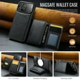 thumbnail image 5 of MagSafe Wallet Case for iPhone 17 Pro with Card Holder, Detachable Wireless Charging Faux Leather Kickstand Case with 8 Card Slots, RFID Blocking - 6.3 inch (Black), 5 of 19