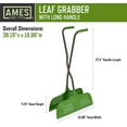 thumbnail image 2 of Leaf Grabber Rake with Long Handle & Cushioned Grip for Leaves, Lawn Clippings, Twigs, Yard Waste, 2 of 15