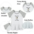 thumbnail image 2 of Holy Cow I'm Cute Novelty Dresses For Baby, Newborn Babies Skirts, Infant Princess Dress, 0-24M Kids Graphic Clothes (Gray Raglan Dresses, 18-24 Months), 2 of 5