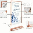 thumbnail image 2 of M&T Displays Desktop Acrylic Sign Menu Holder Double Sided T Shape Tabletop 8.5x11 Inch Pink Border Bottom Loading Clear Ad Frame for Restaurant Store Wedding Party Event (6 pack), 2 of 8