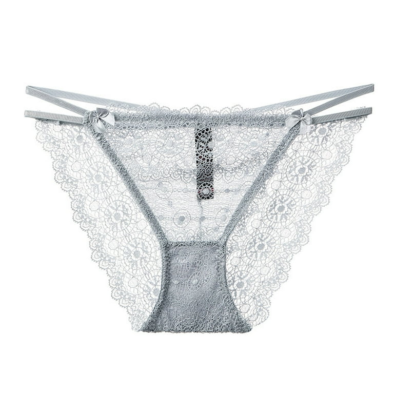 HUPOM Cotton Panties For Women Panties Briefs Leisure Tie Seamless  Waistband Gray 2XL