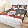 thumbnail image 3 of Homewish Cartoon Cute Gnome Queen Sheet Sets, Magic Christmas Eve Flat Sheet, Dreamy Xmas Snowflake Queen Fitted Sheet, Ultra Soft Bedroom Decor, 4 Pieces, 3 of 7