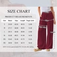 thumbnail image 2 of TEMOFON Pants for Women Wide Leg Linen Pant Summer Casual Palazzo Wine Red Flowy Pants with Pocket Drawstring Loose Lightweight Pants L, 2 of 10