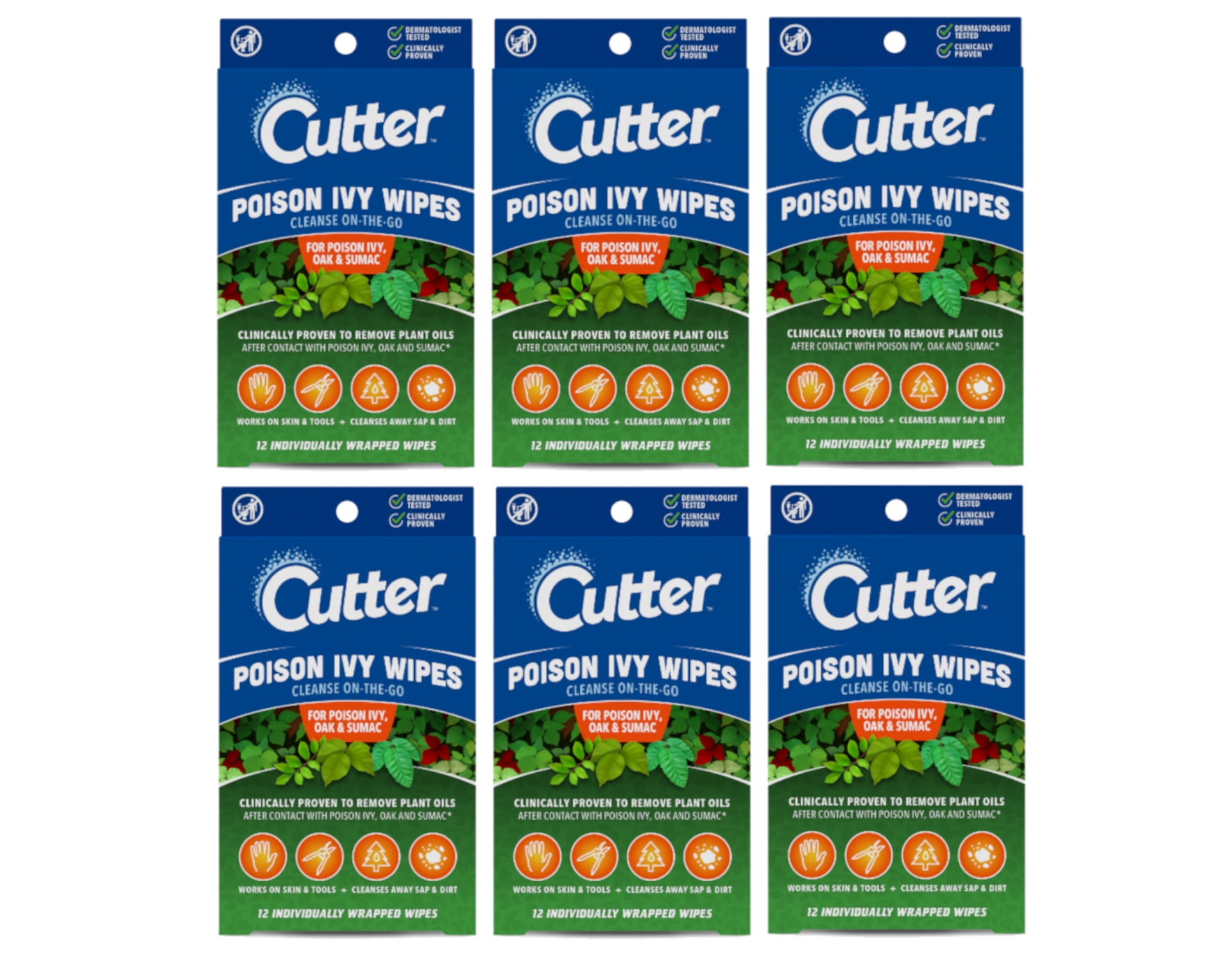 Cutter Poison Ivy Wipes, 12 Individually Wrapped Wipes per Package