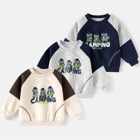 akafmk Boys Crewneck Sweatshirts Long Sleeve Pullover Print Graphic Fashion Casual School Tops Outdoor Wear Fall Clothes, Size 3-4 Years