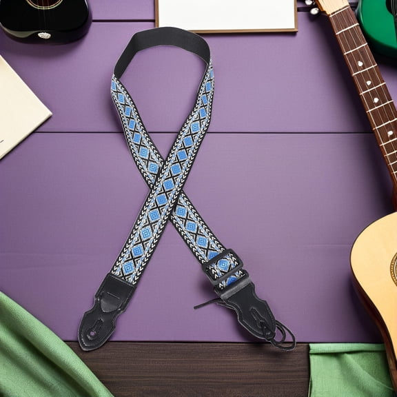 LOLIPPYY Vintage Style Adjustable Guitar Strap with Padding and Pick Slot for Bass Electric and Acoustic