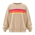 thumbnail image 4 of Womens Casual Pullover Sweatshirts Oversized Crewneck Long Sleeve Tops Fashion Striped Print Loose Fit Outfits Workout Lounge, 4 of 5