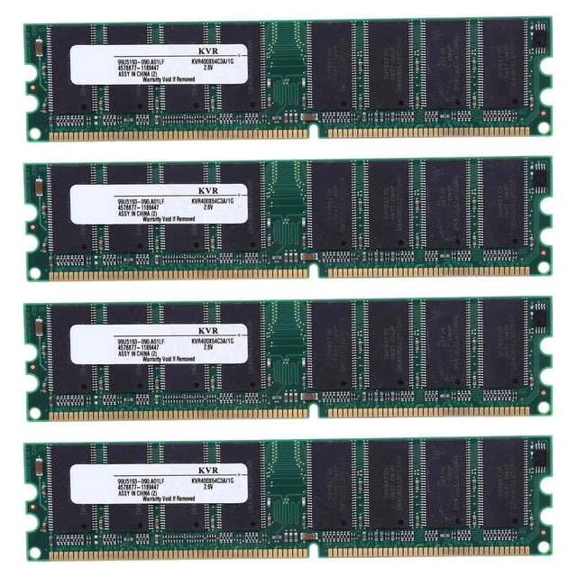 4X 2,6 V DDR 400 MHz 1 Go Mémoire 184 Broches PC3200 de Bureau pour RAM CPU GPU APU Non-ECC CL3 Grad