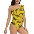 thumbnail image 3 of Honeii Vintage Excavator for women's one-piece swimsuit featuring a chic one-shoulder design experience elegance and style in the water-Medium, 3 of 6