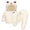 03Beige, variant on Hicidod Kids Snow Suit Winter Warm Down Jacket With Elastic Waist Snow Pants Lightweight Zipper Windproof Two Piece Snowsuit