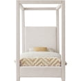 thumbnail image 2 of Bowery Hill Contemporary Cream Linen Textured Fabric Twin Bed, 2 of 9