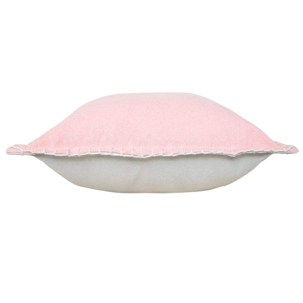 Laddha Home Designs Handwoven Solid Flanged Border Throw Pillow - 20" - Pink - Set of 2