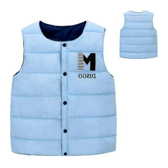 GYRATEDREAM Toddler Boys Girls Lightweight Down Vest Kids Winter Warm Button Sleeveless Vest Outwear Children Reversible Puffer Jacket Coat for 4-10 Years