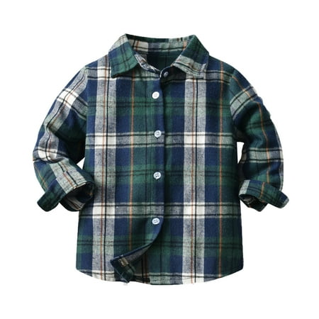 

ZHAGHMIN Boys 4T Clothes Toddler Boys Long Sleeve Winter Shirt Tops Coat Outwear for Babys Clothes Plaid Green Autumn Big Boy Kid Long Soft Solid Quick Set Primitive Long Sleeve Shirt Boys Big Boys