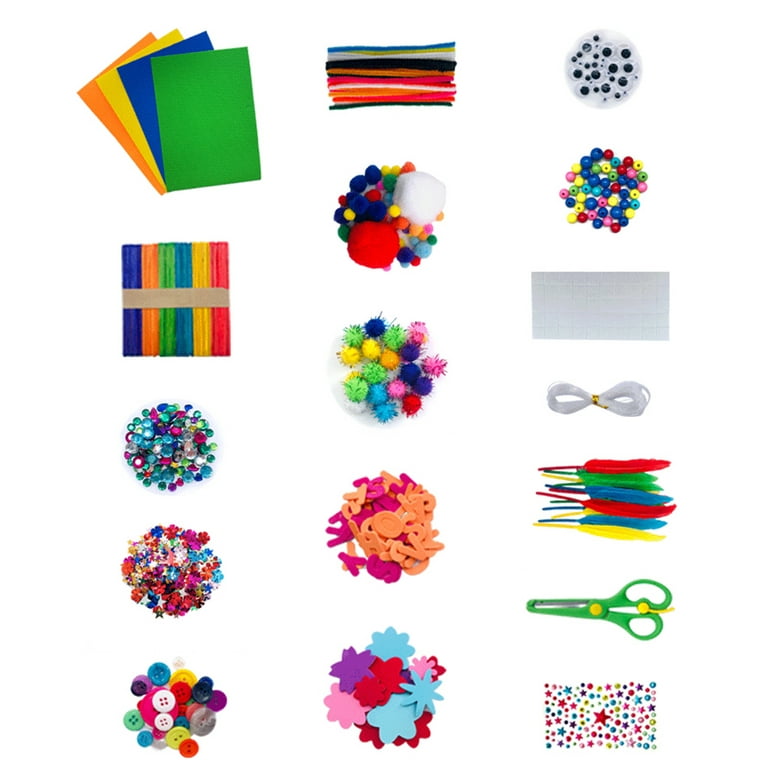 Kids Assorted Arts And Crafts Supplies Children DIY Collage School Crafting  Materials Supply Set Pipe Cleaner Craft Art Material Kit