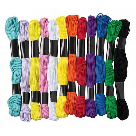 Pacon PACAC6475-3 Creativity Street Embroidery Thread, 12 Assorted Colors - 3 Each