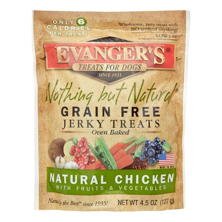 UPC: 0077627601033 | Evanger s Nothing but Natural Jerky Grain-Free Chicken with Fruit & Vegetable Dog Treats  4.5 Oz