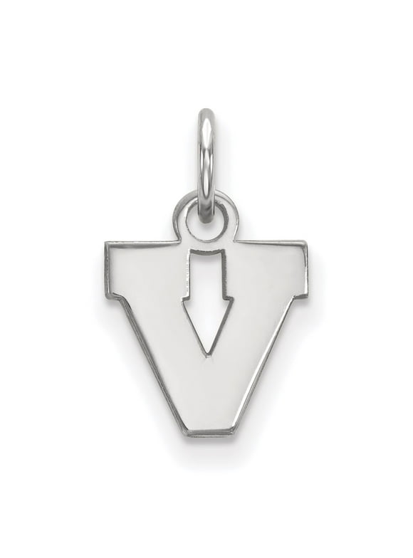 Sterling Silver Rhodium-plated LogoArt University of Virginia Letter V Extra Small Pendant QSS043UVA