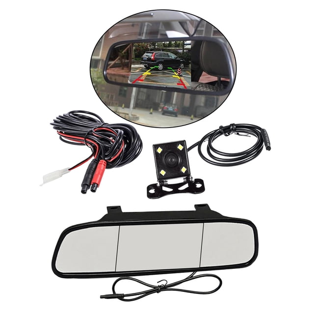 Espejo de coche de 5 pulgadas con de cámara de inversión, monitor de estacionamiento automático de video Hugo Espejo retrovisor