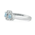 thumbnail image 4 of 10k White Gold Oval Aquamarine And Diamond Three Stone Ring, 4 of 6