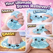 Glitter Dumpling Squishy Toys with Steamer Box, Glitter Dumpling Squishies Mystery Box Squeeze Toys, Squishy Dumpling Fidget Toys for Adults, Stress Relief Sensory Toys(Gold)